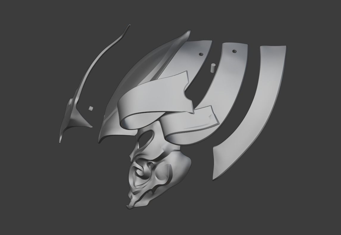 Predator mask - Samurai 3D print model_2