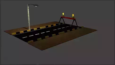 Road With Stop Barrier 