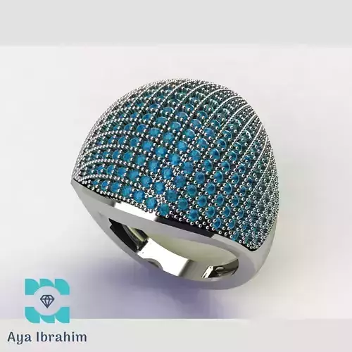 Zora Ring with sapphire stones 3D print model