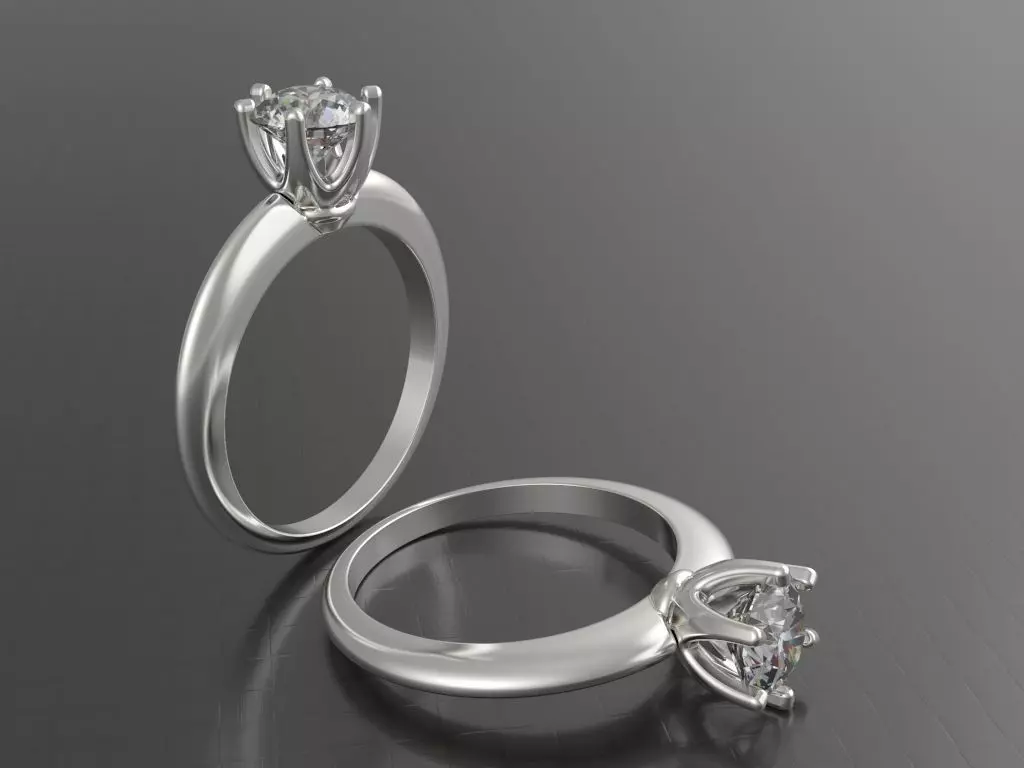 Classic engagement ring Flower 3D print model_0