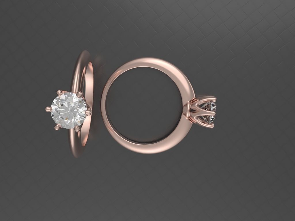 Classic engagement ring Flower 3D print model_23