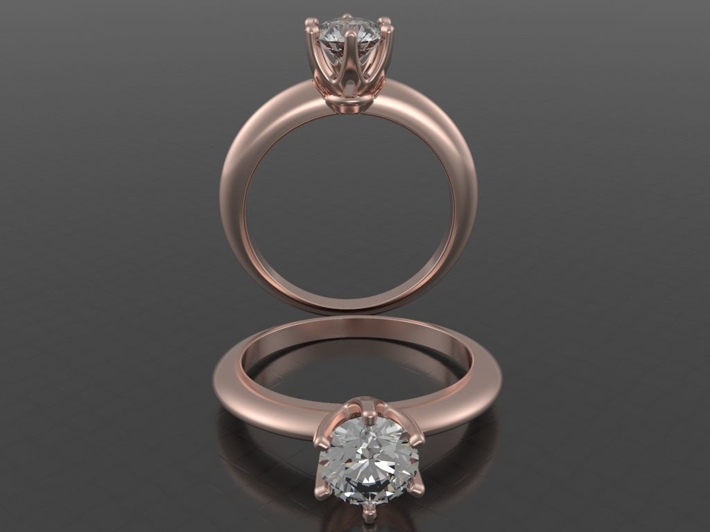 Classic engagement ring Flower 3D print model_31