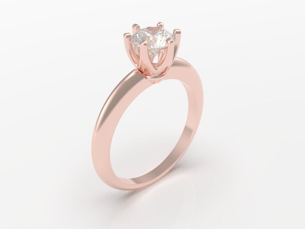 Classic engagement ring Flower 3D print model_1
