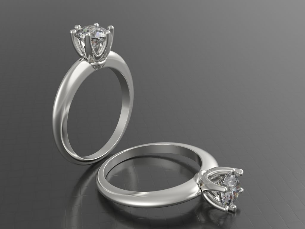 Classic engagement ring Flower 3D print model_32