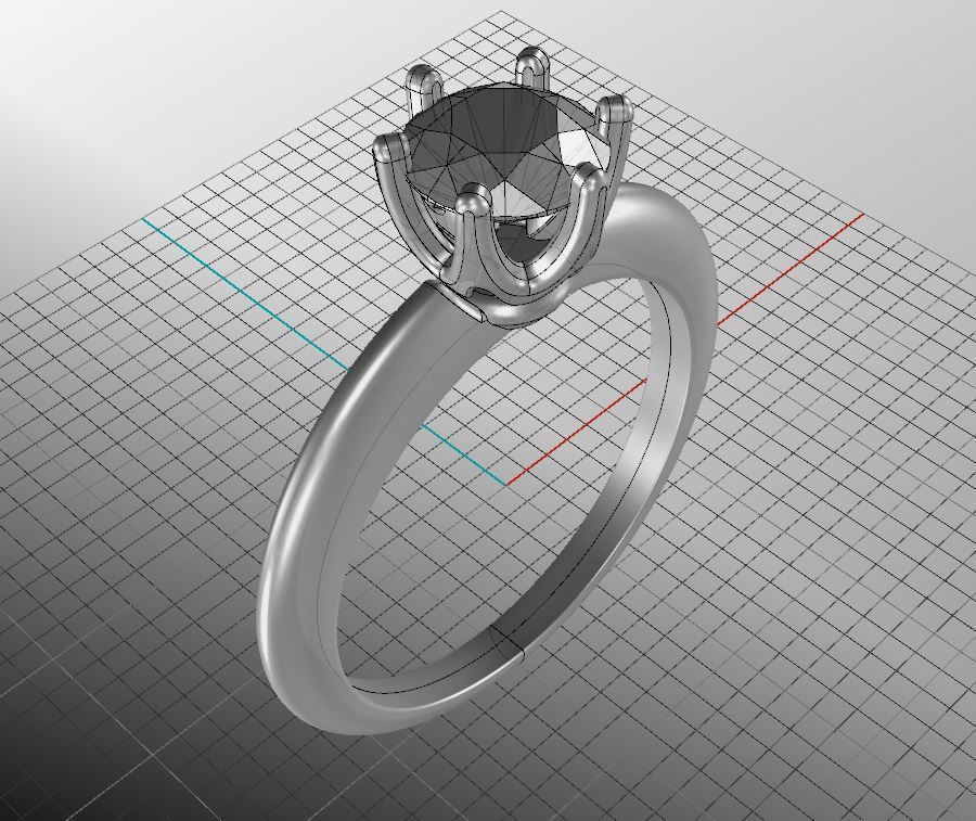 Classic engagement ring Flower 3D print model_12