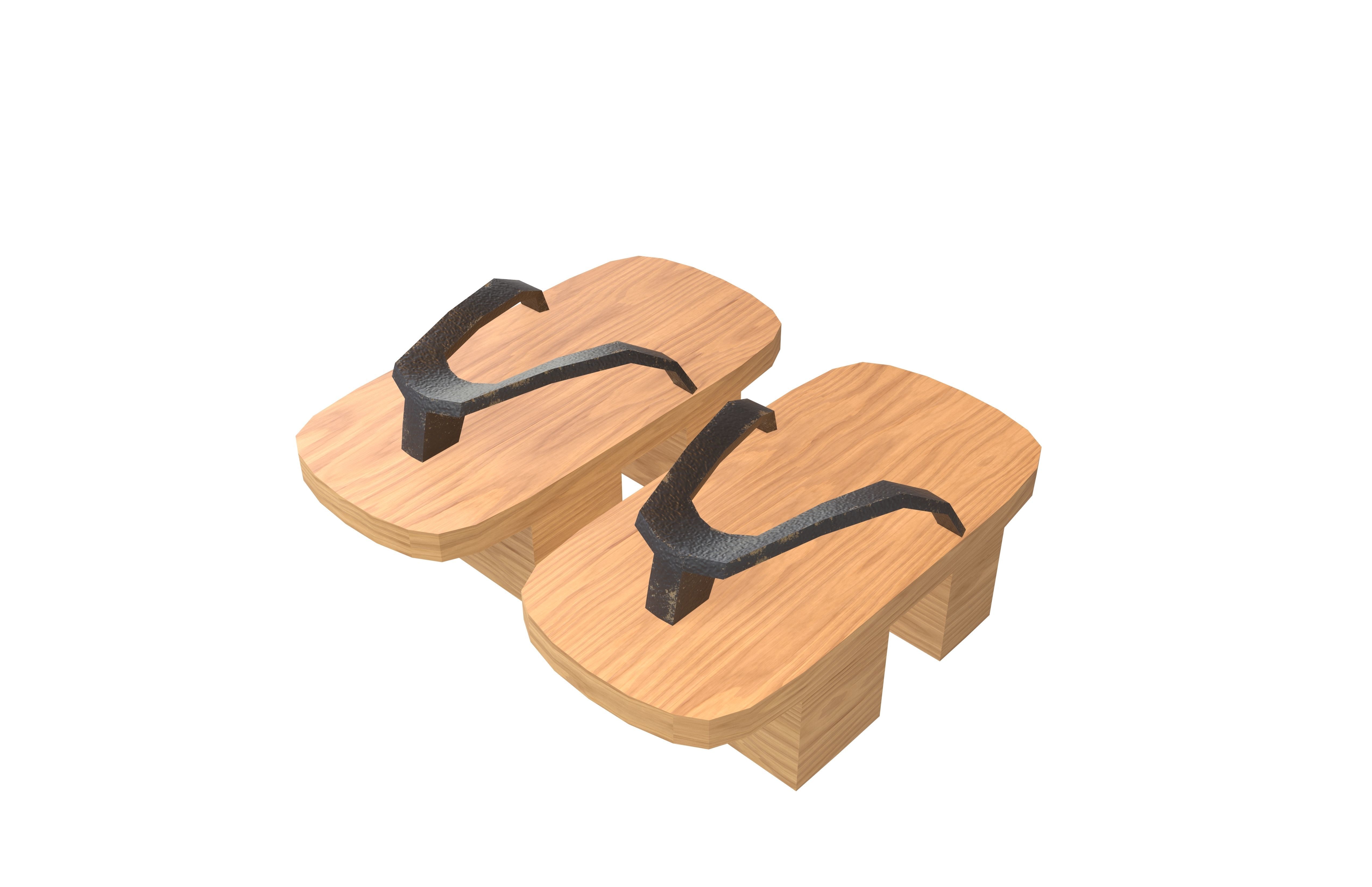 Japanese Clog v1 002 Low-poly 3D model_3