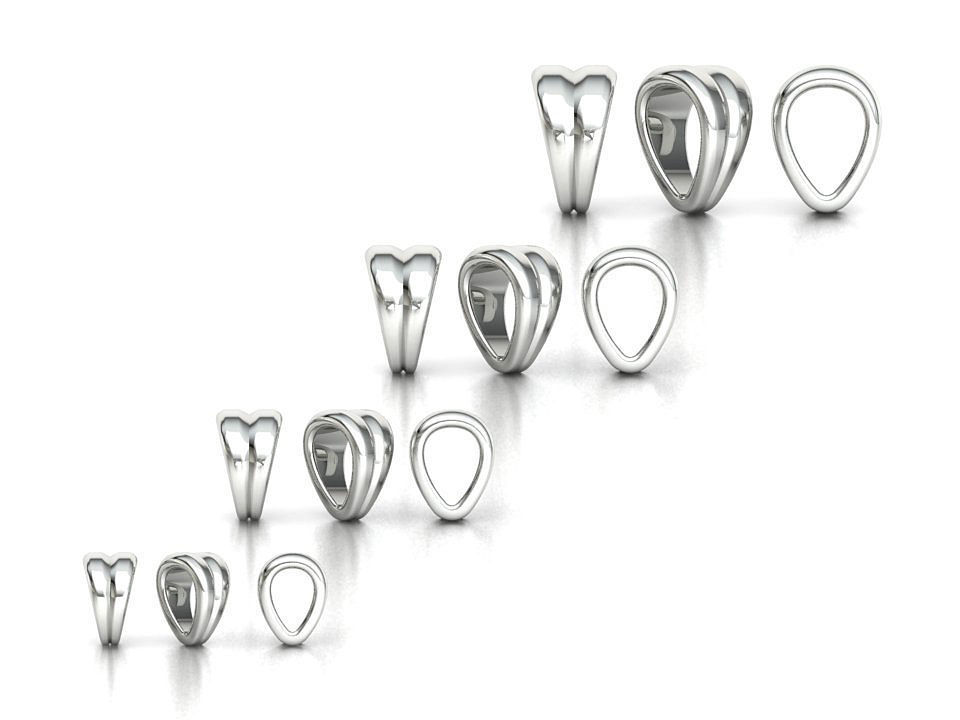 BAIL LOOP PACKAGE for Pendants Necklaces v5 3D print model_1