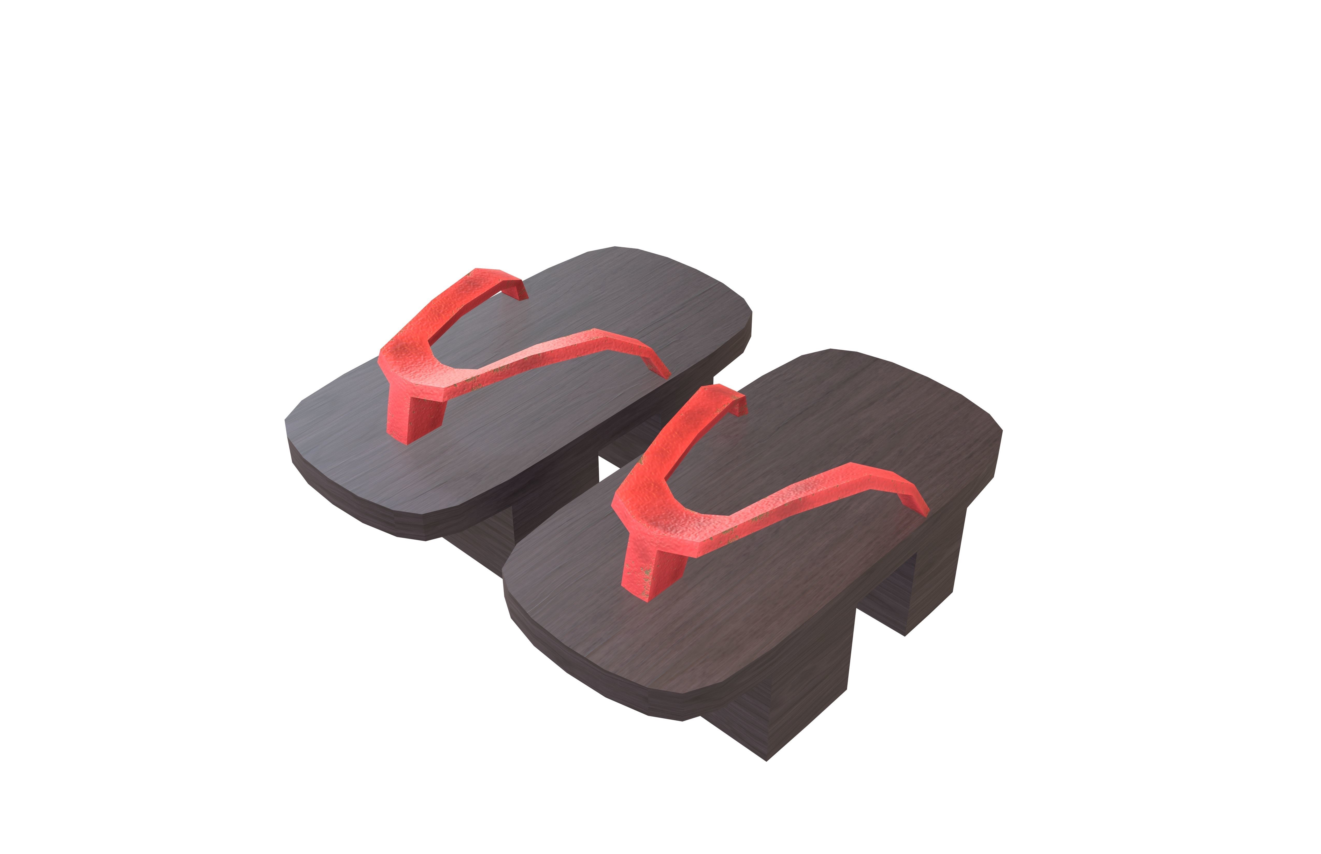 Japanese Clog v1 003 Low-poly 3D model_2