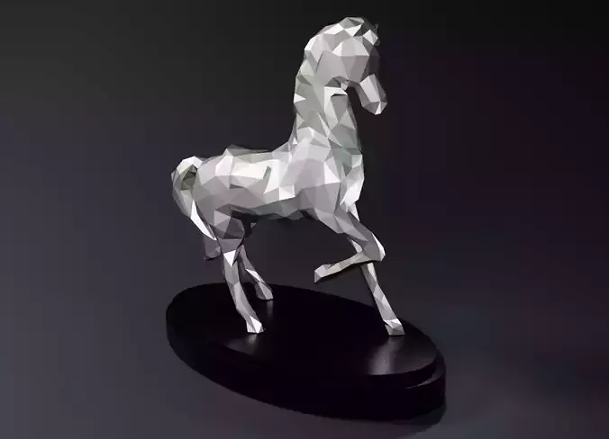 Low Poly Horse Statue 3D print model