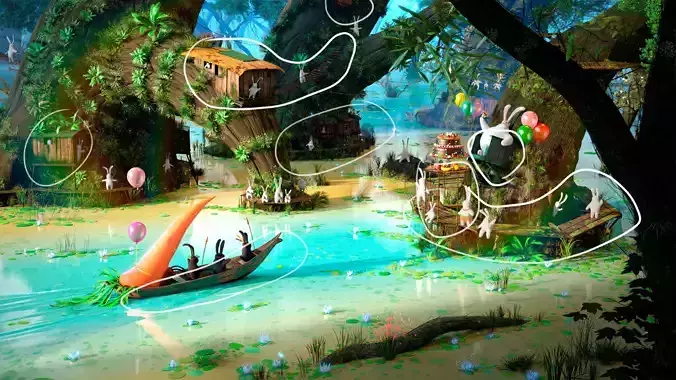 old wooden stylized building props low poly collection