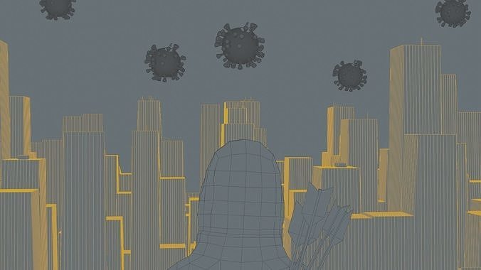 Night City Covid all assets and animation included 3D model 6