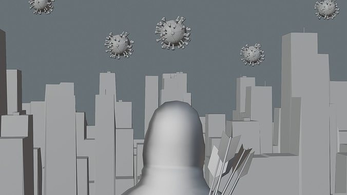 Night City Covid all assets and animation included 3D model 5