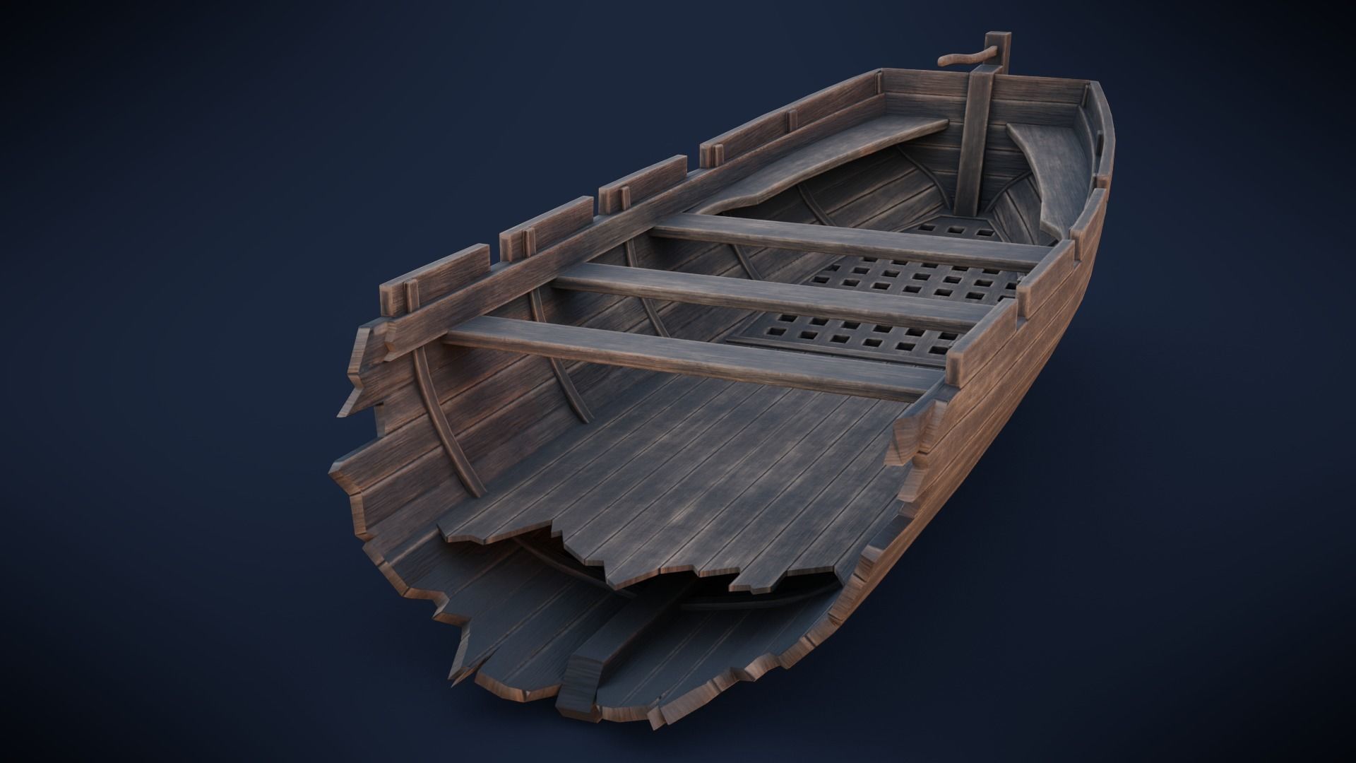 Ships boat Low-poly 3D model_6