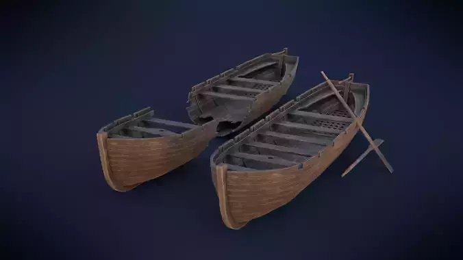 Ships boat Low-poly 3D model