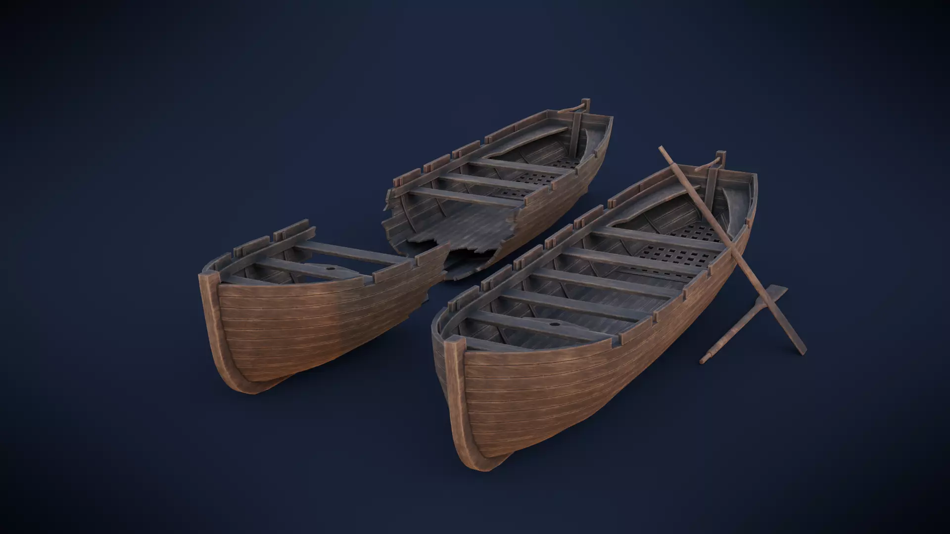 Ships boat Low-poly 3D model_0