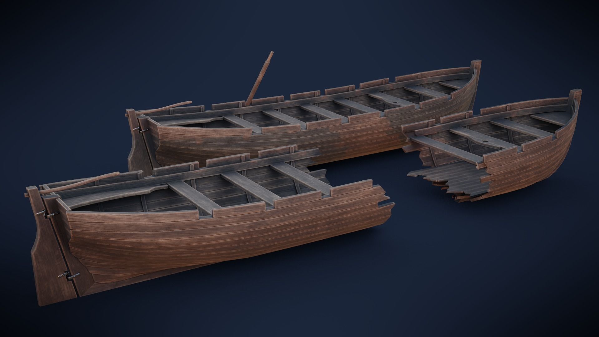 Ships boat Low-poly 3D model_2