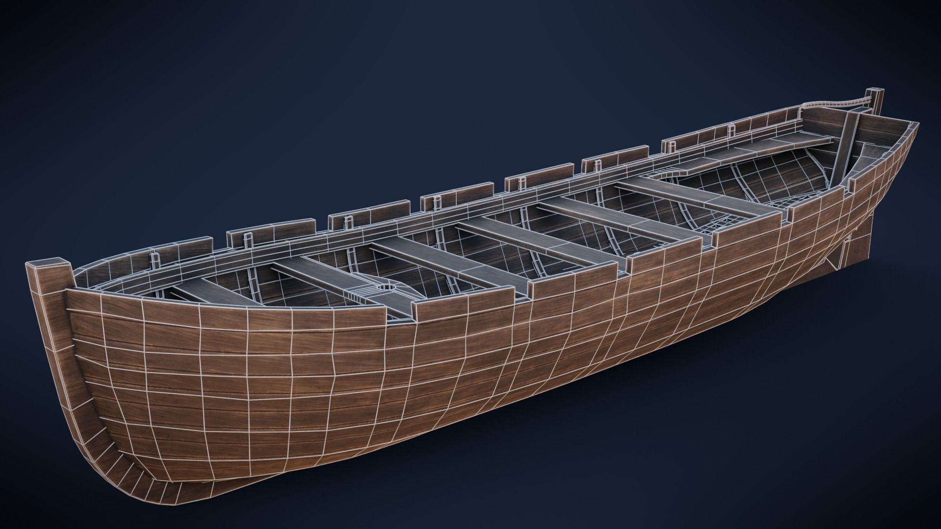 Ships boat Low-poly 3D model_10