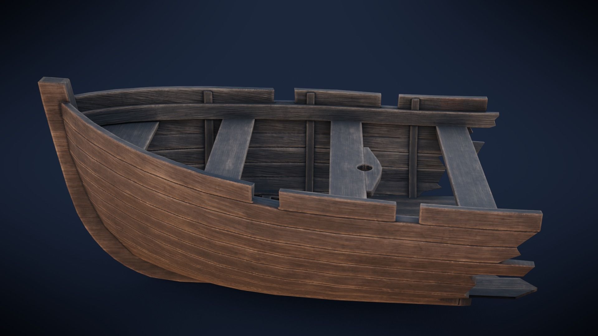 Ships boat Low-poly 3D model_9
