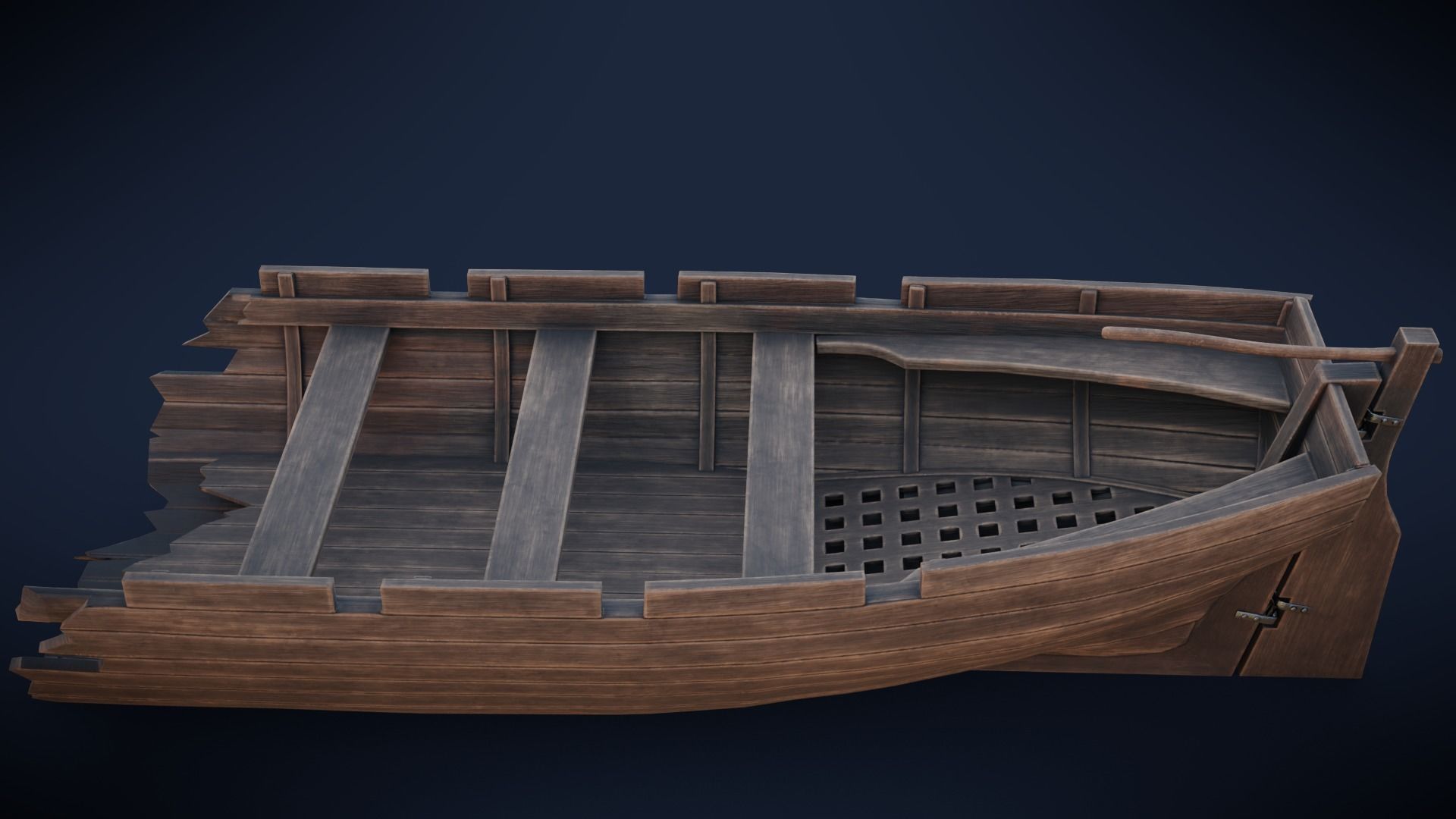 Ships boat Low-poly 3D model_7