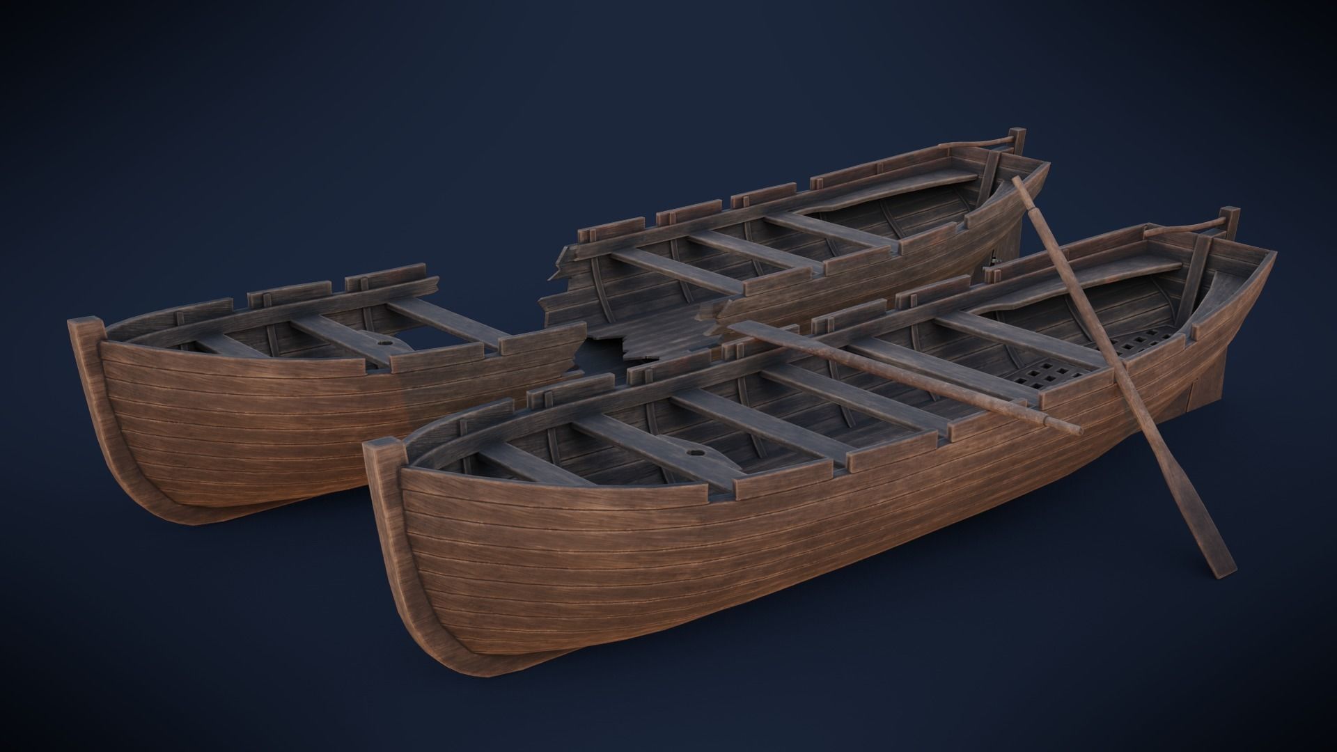 Ships boat Low-poly 3D model_1