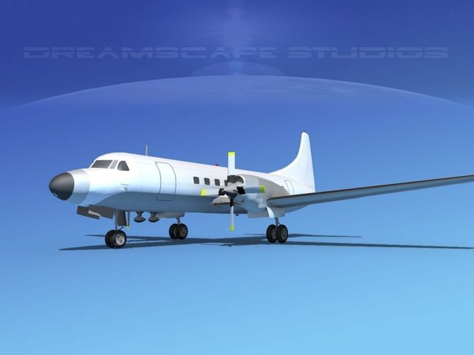 Convair CV-580 Unmarked 2 3D model
