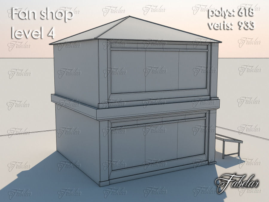 Fan Shop Low-poly 3D model_7