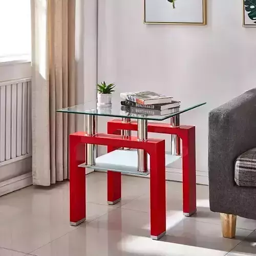 Perla Glass End Side Table - 3 Colour 3D model