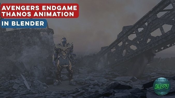 Avengers Endgame Thanos Animation and Rigged Scene 3D model