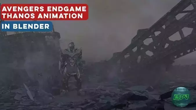 Avengers Endgame Thanos Animation and Rigged Scene 3D model