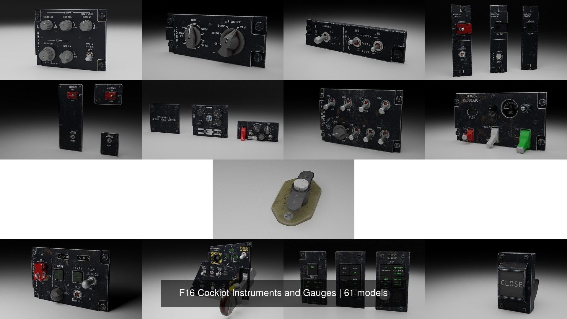 F16 Cockipt Instruments and Gauges 3D Model Collection_89