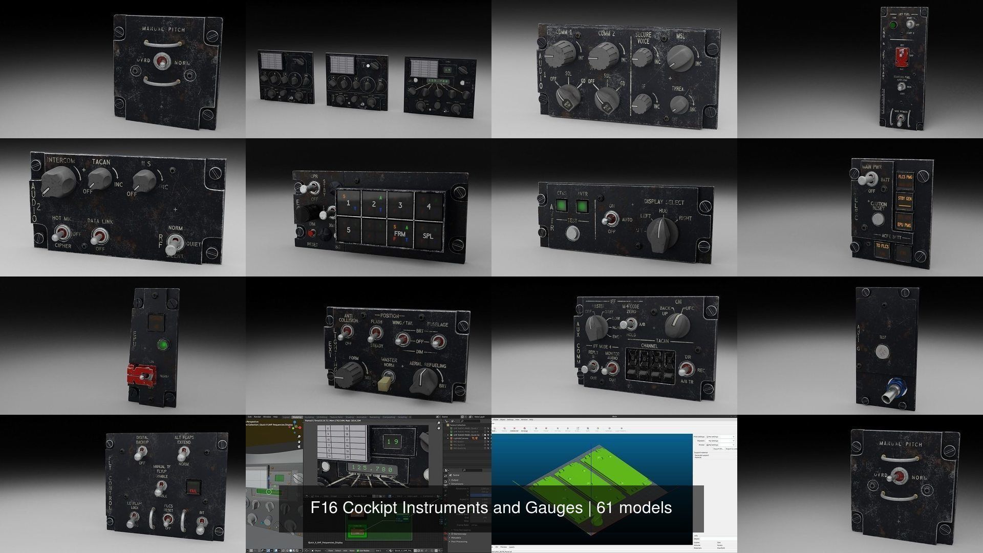F16 Cockipt Instruments and Gauges 3D Model Collection_93