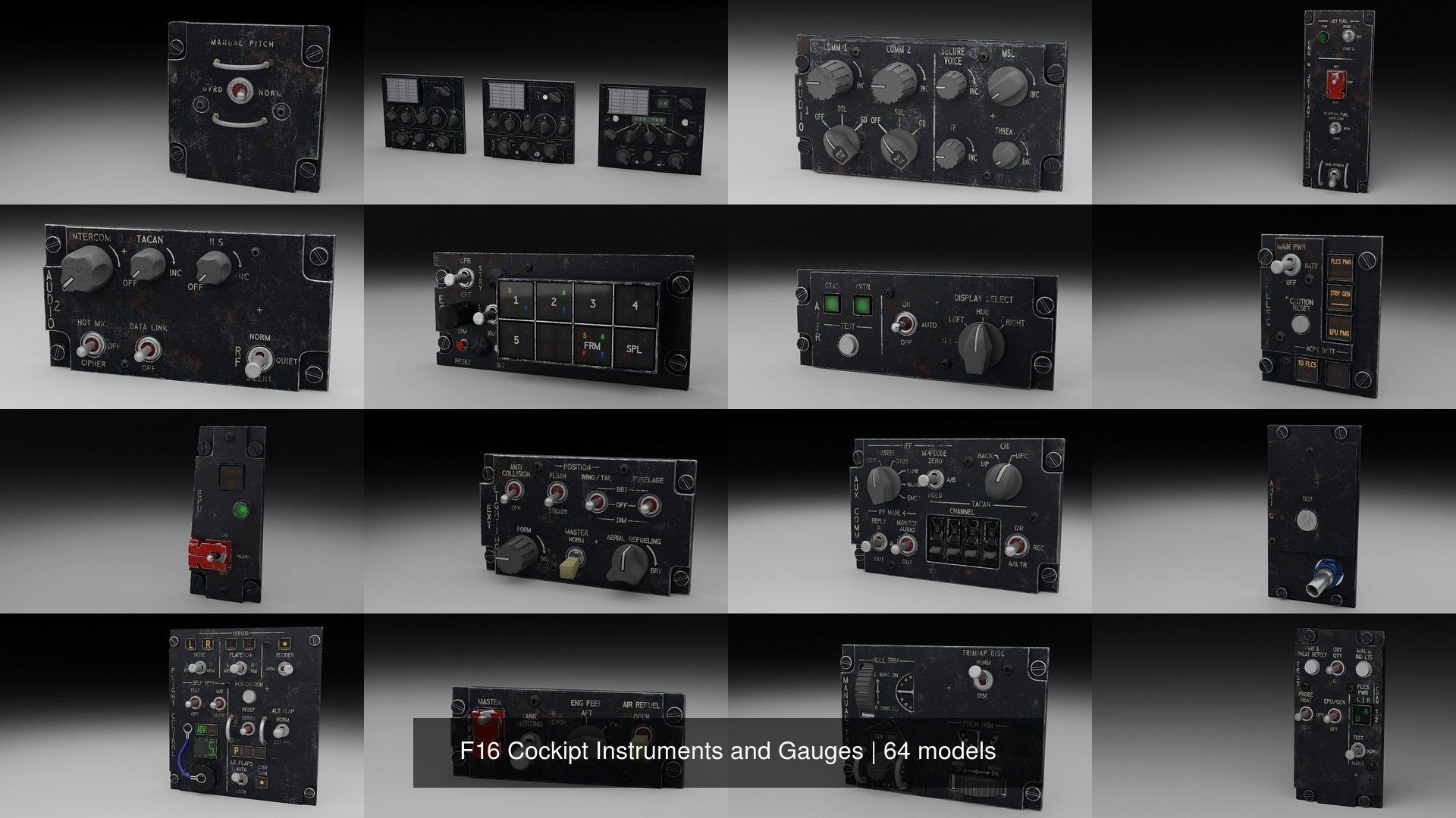 F16 Cockipt Instruments and Gauges 3D Model Collection_66