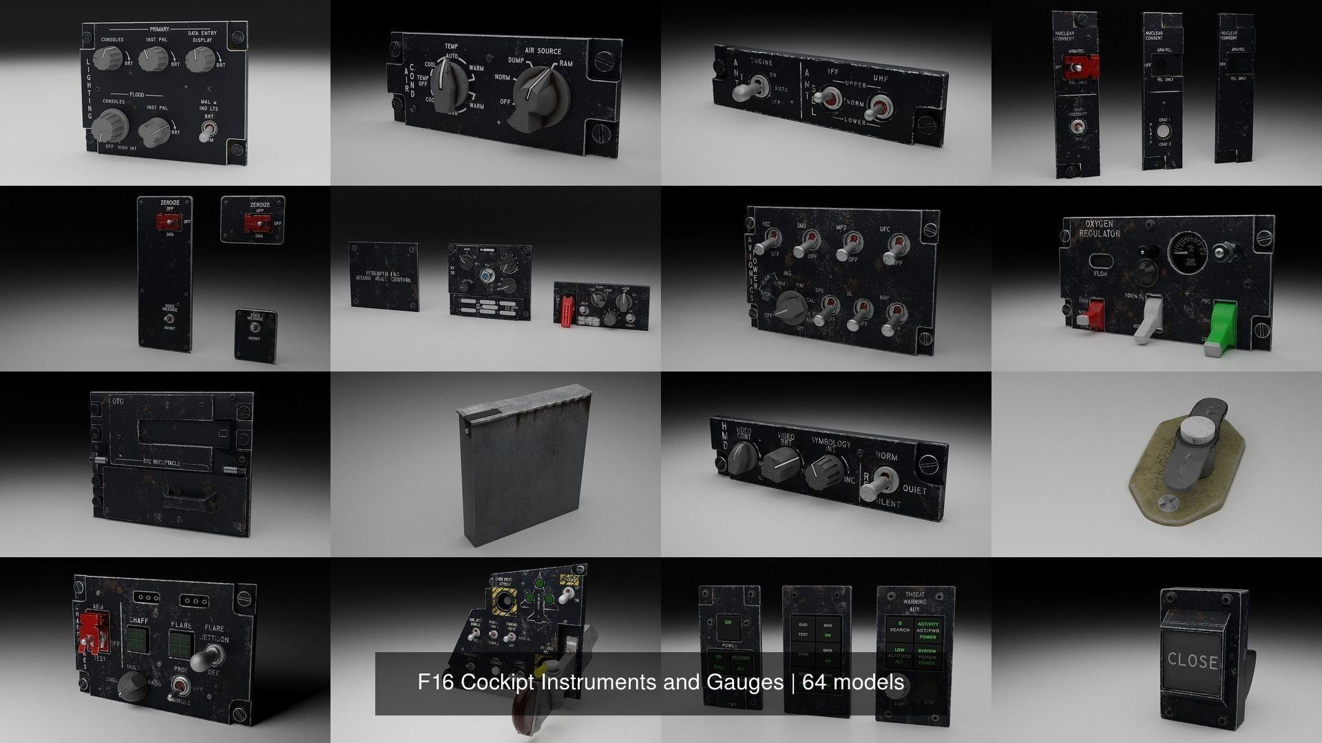 F16 Cockipt Instruments and Gauges 3D Model Collection_72