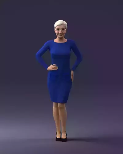 000055 Woman in Blue Dress 0323 3dp