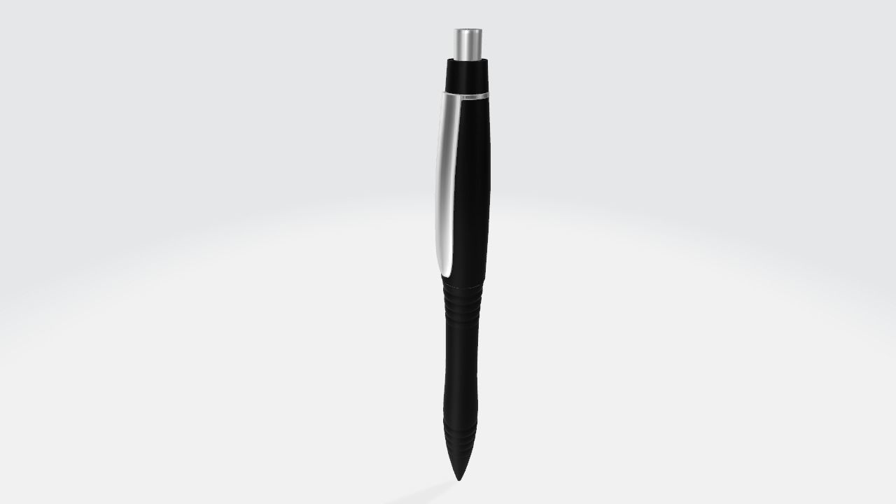 Plastic Pen Low-poly 3D model_3