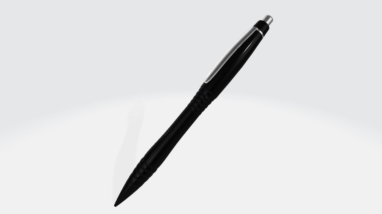Plastic Pen Low-poly 3D model_2