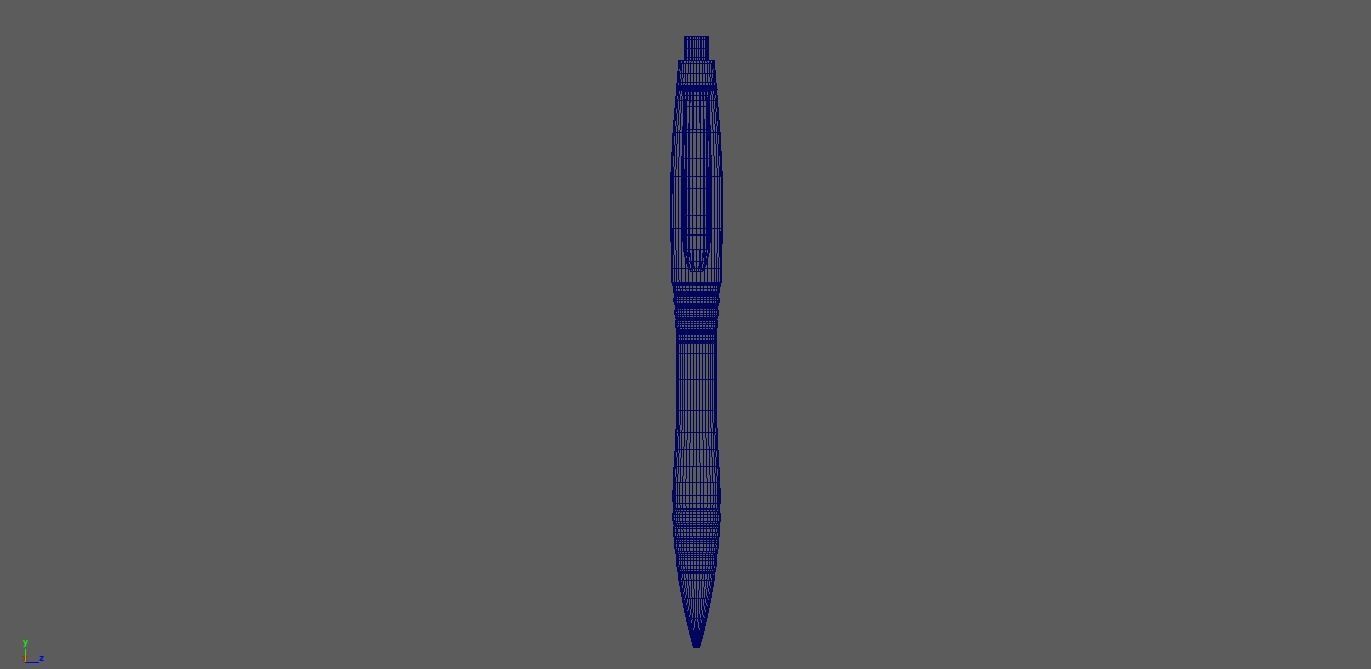 Plastic Pen Low-poly 3D model_5