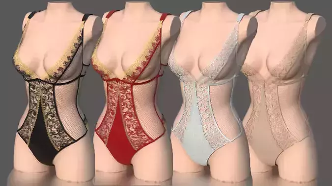LACE BODY 2 Low-poly 3D model