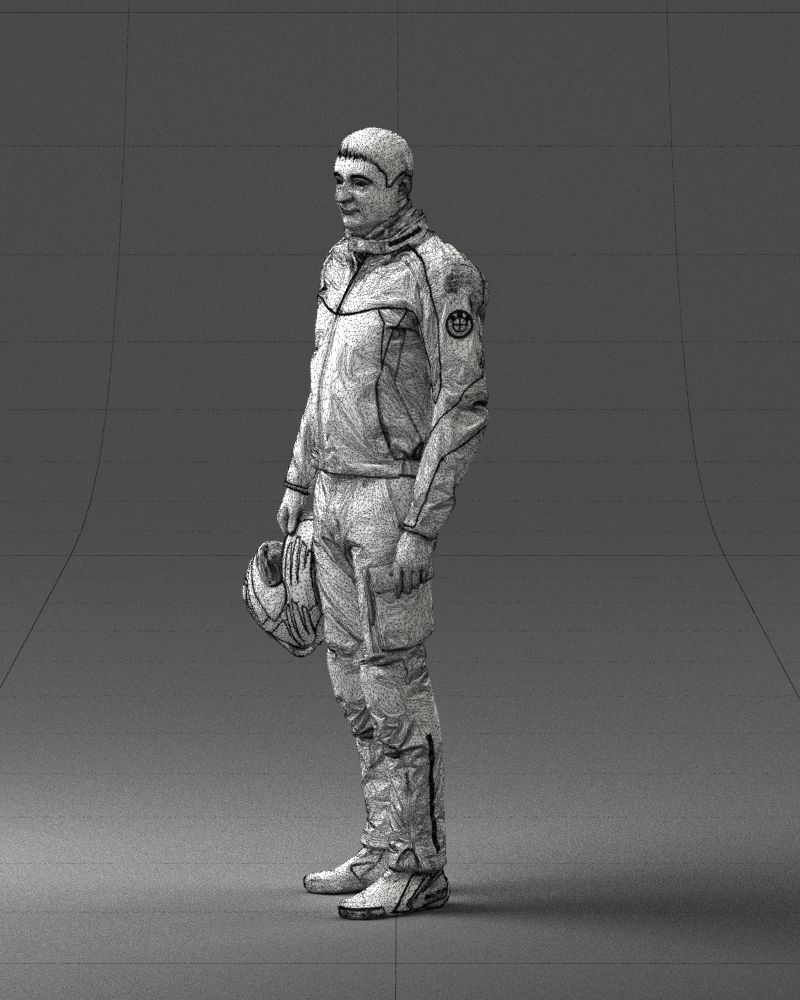 Male motorcyclist with a helmet 0091 3D model_29