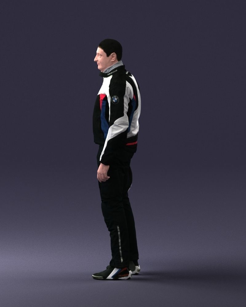 Male motorcyclist with a helmet 0091 3D model_24