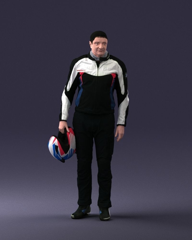 Male motorcyclist with a helmet 0091 3D model_36