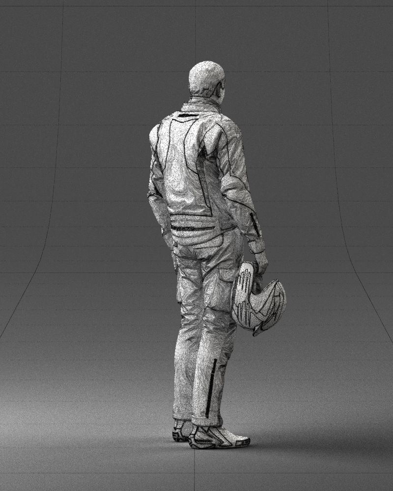 Male motorcyclist with a helmet 0091 3D model_17