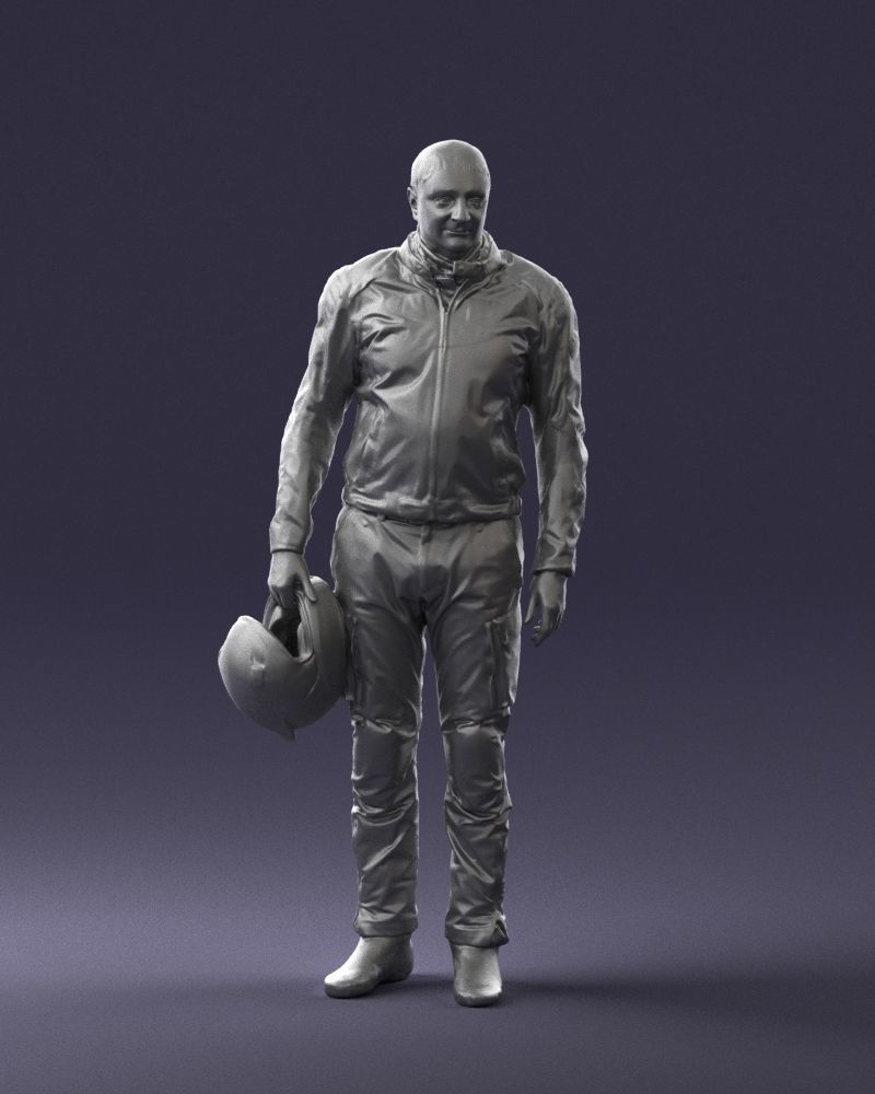 Male motorcyclist with a helmet 0091 3D model_1