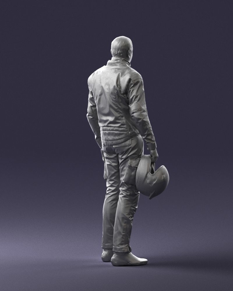 Male motorcyclist with a helmet 0091 3D model_16