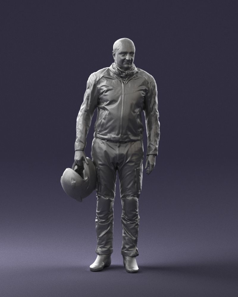 Male motorcyclist with a helmet 0091 3D model_4