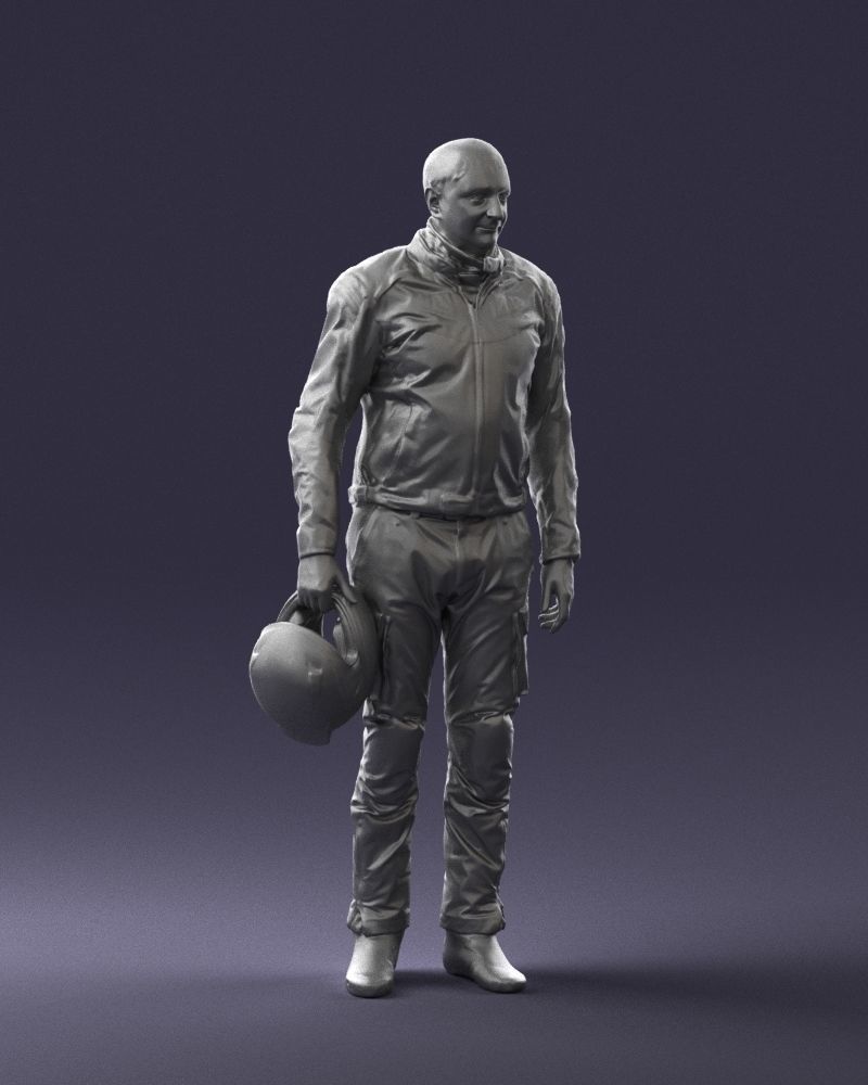 Male motorcyclist with a helmet 0091 3D model_7