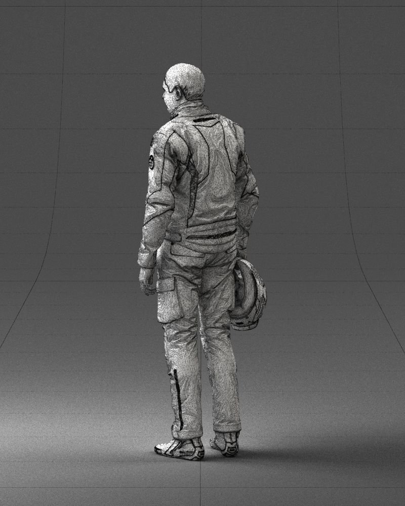 Male motorcyclist with a helmet 0091 3D model_23