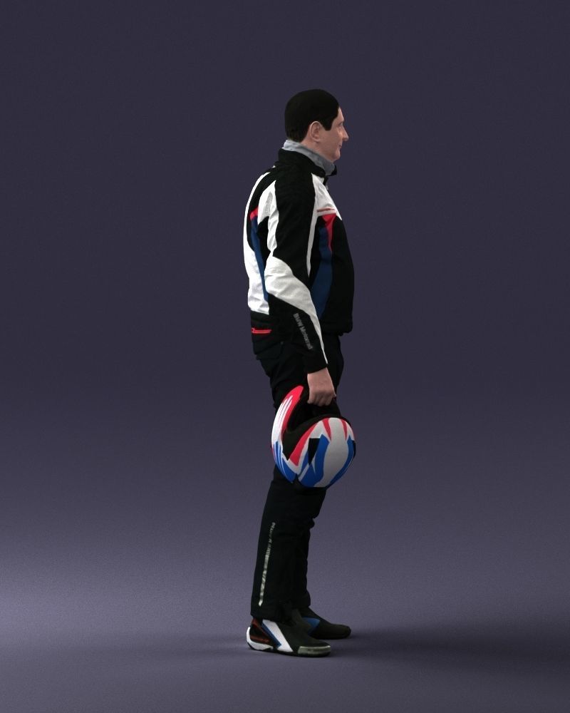 Male motorcyclist with a helmet 0091 3D model_12