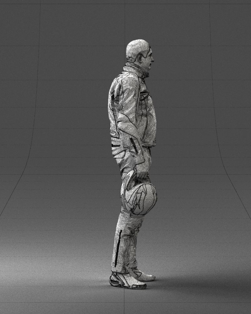 Male motorcyclist with a helmet 0091 3D model_14