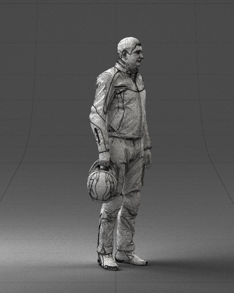 Male motorcyclist with a helmet 0091 3D model_11